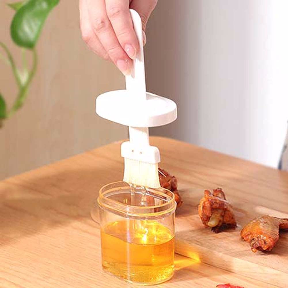 Using oil brush dispenser