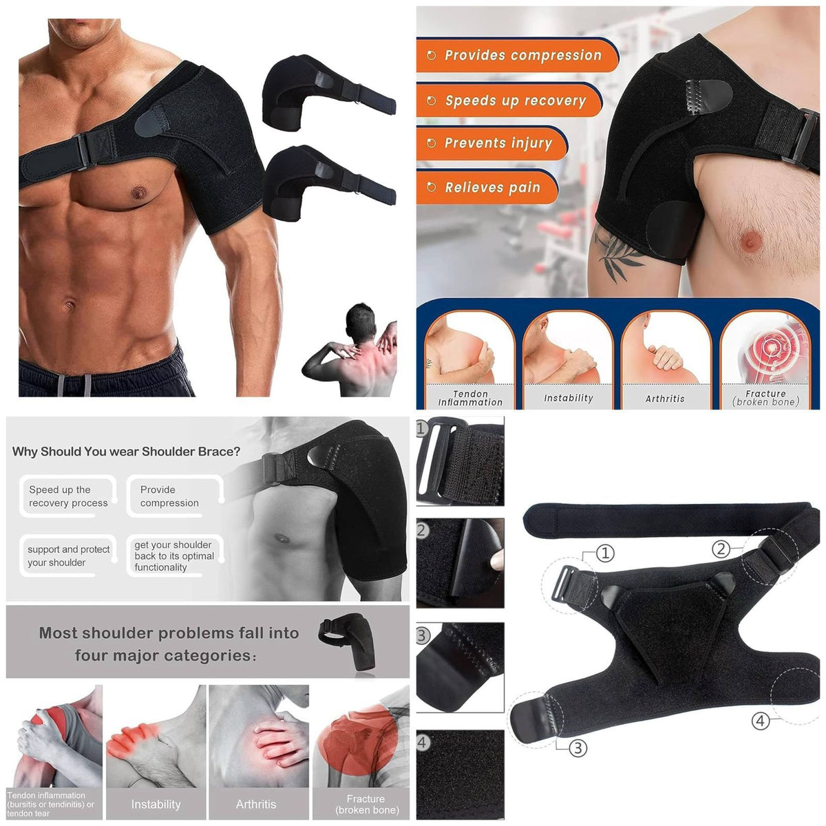 Shoulder Support for Men and Women with Pressure Pad