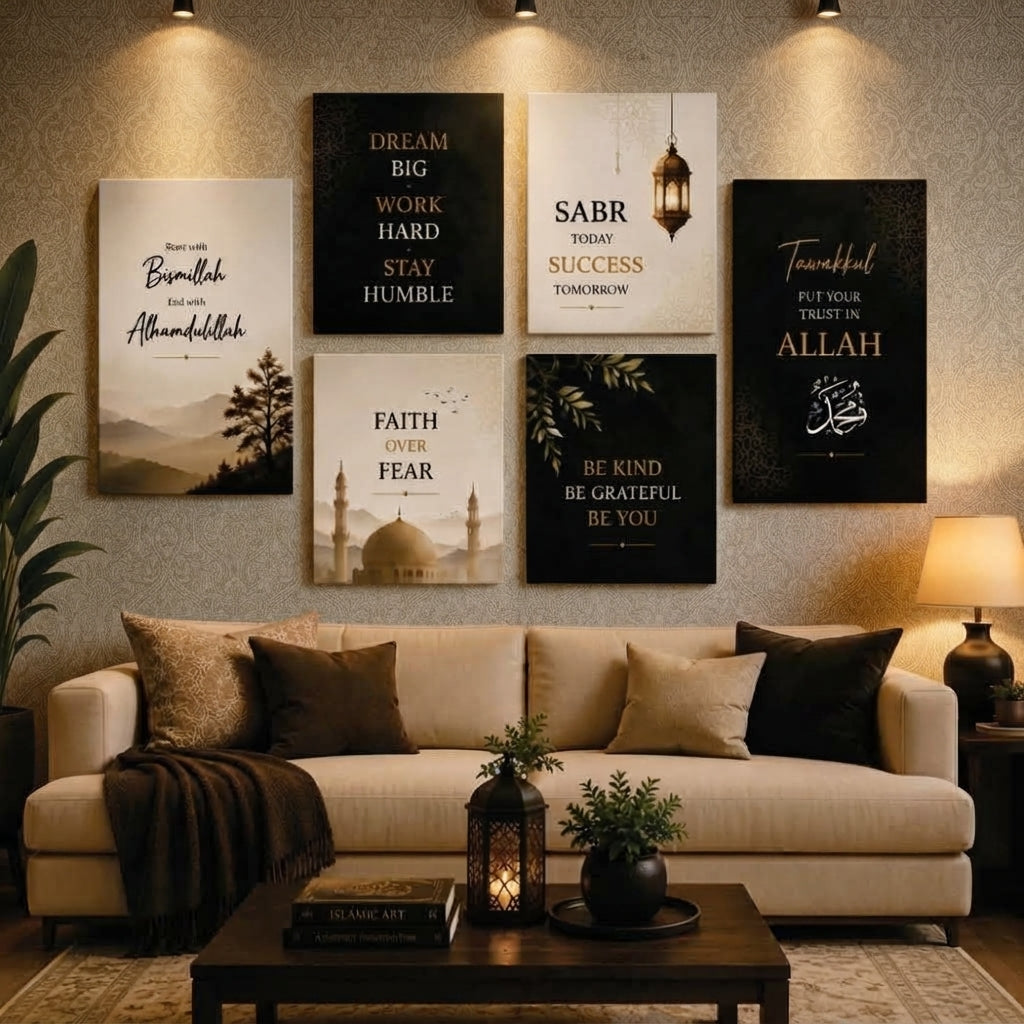 Islamic Wall Art Frames Set of 6  | Home Decor